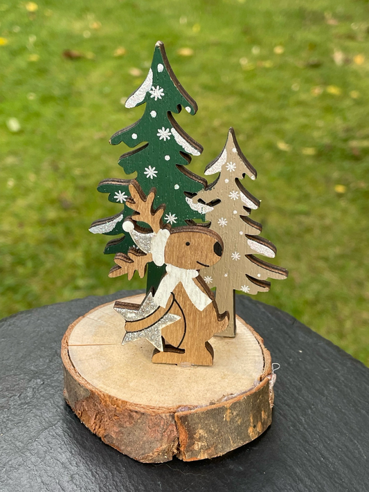 Holzdeko Elch Wald