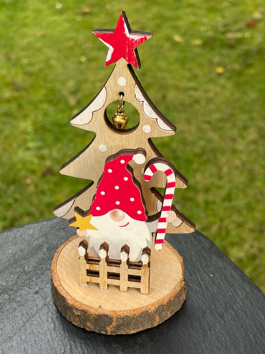 Wichtel mit Zuckerstange Holzdeko