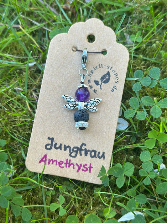 Sternzeichen Jungfrau Amethyst Engel Anhänger