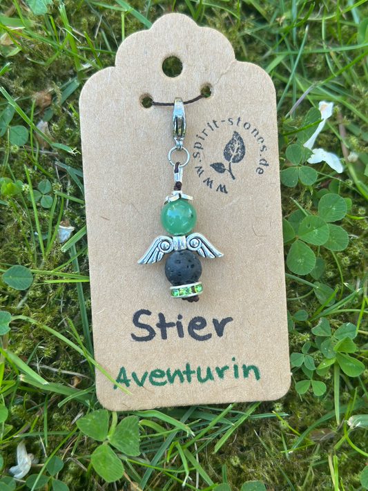 Sternzeichen Stier Aventurin Engel Anhänger