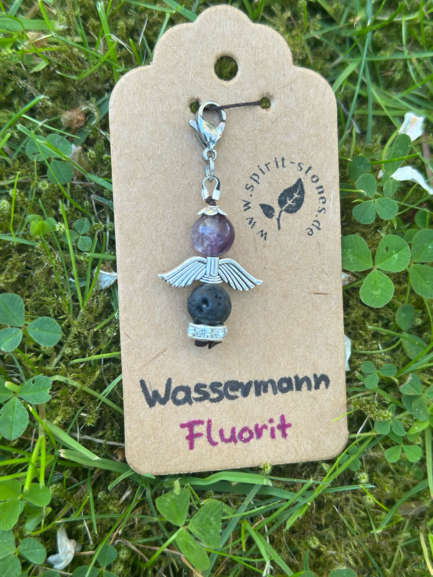 Sternzeichen Wassermann Fluorit Engel Anhänger