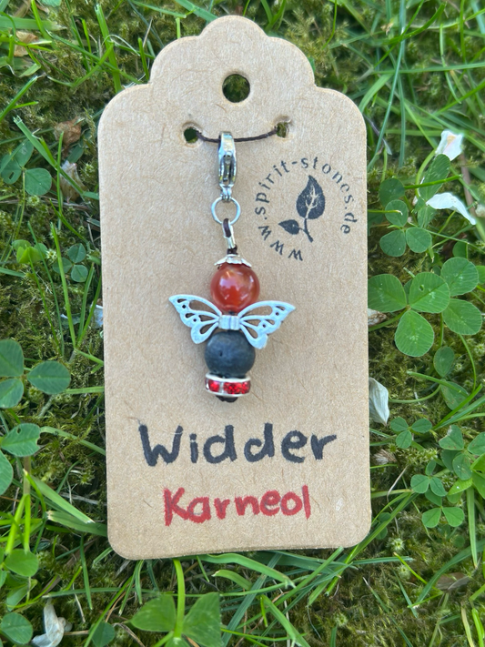Sternzeichen Widder Karneol Engel Anhänger