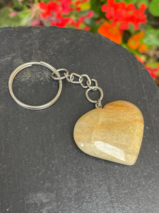 Gelber Aventurin Herz Schlüsselanhänger